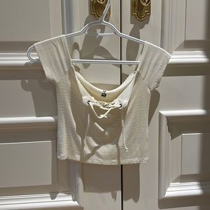 baby yellow striped crop top